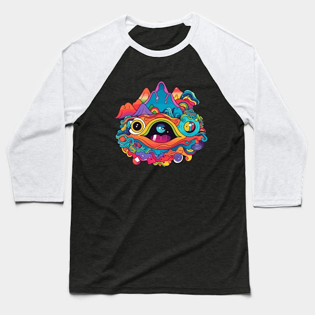 Trippy Mess Baseball T-Shirt by taoistviking